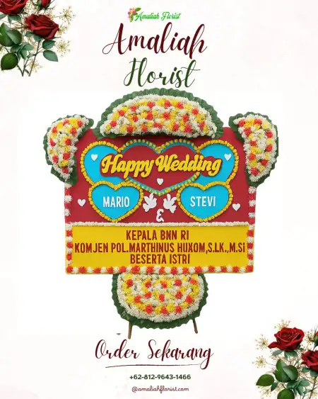 Papan Bunga Pernikahan Banjar Sakti